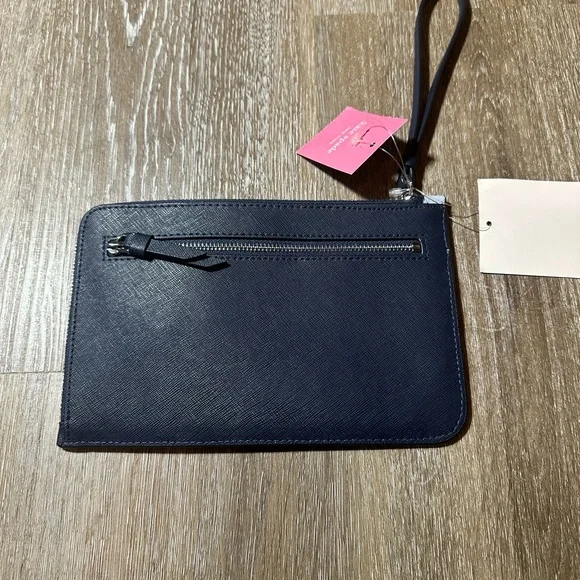 Kate Spade Medium L-Zip Wristlet Wallet Two Block Blue - Picture 3 of 4